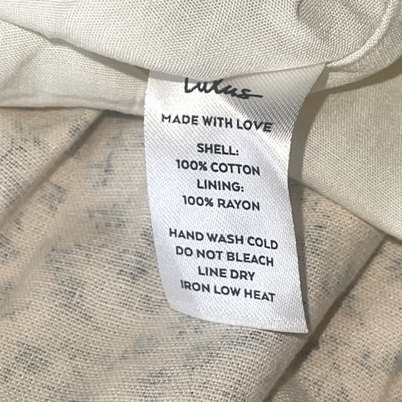 LULU’S x LUSH Fondest of Feelings Cream Floral Print Tiered Mini Dress Sz S - Picture 11 of 15